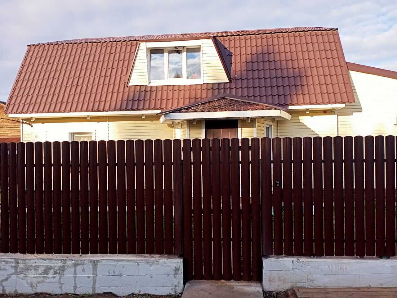 забор из штакетника шоколад фото4 в Сосновом Бору