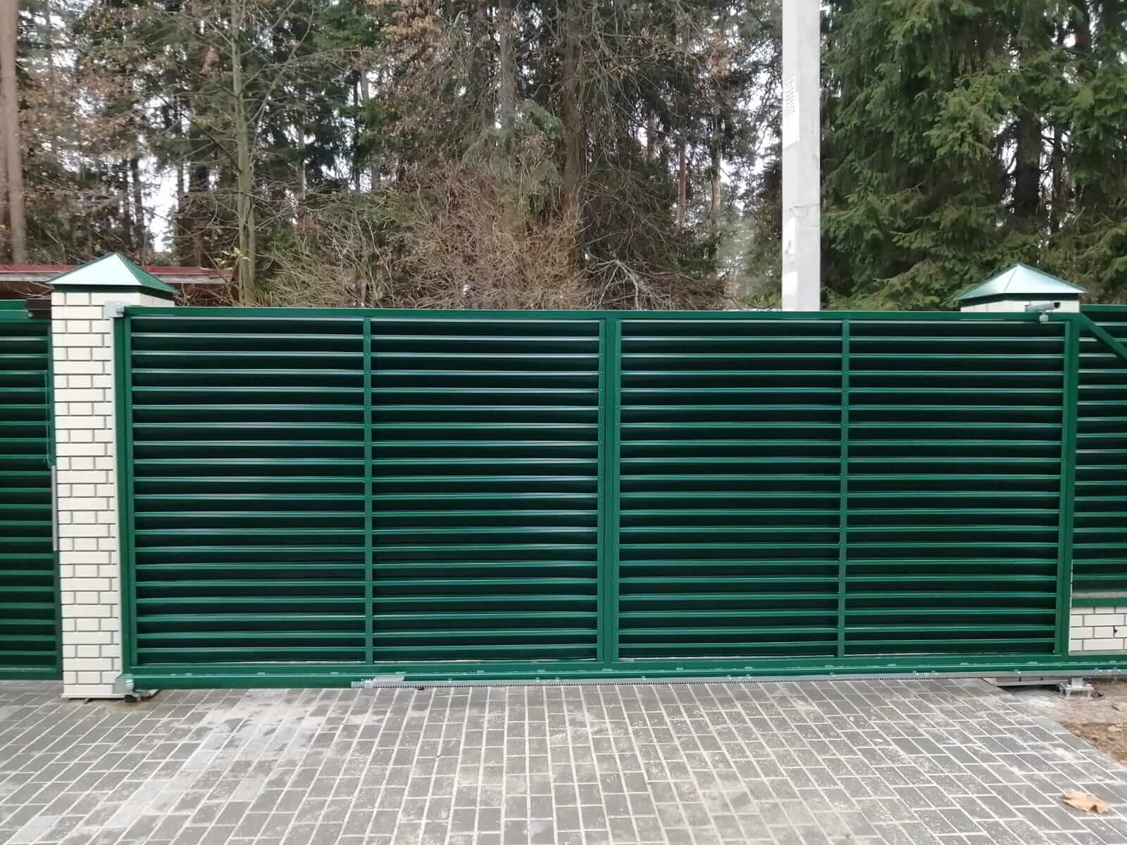 Забор-жалюзи с ламелями ЭКО-Z Зеленый Мох фото3 в Сосновом Бору