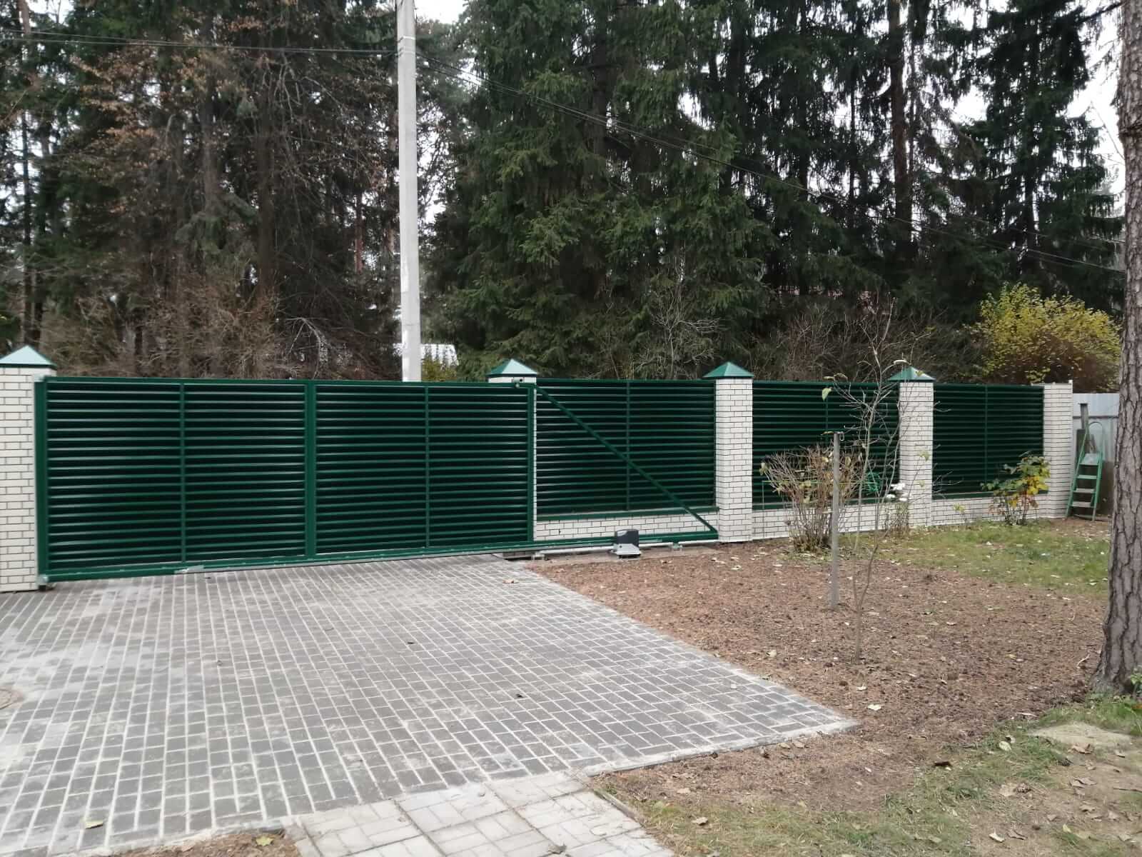 Забор-жалюзи с ламелями ЭКО-Z Зеленый Мох фото5 в Сосновом Бору