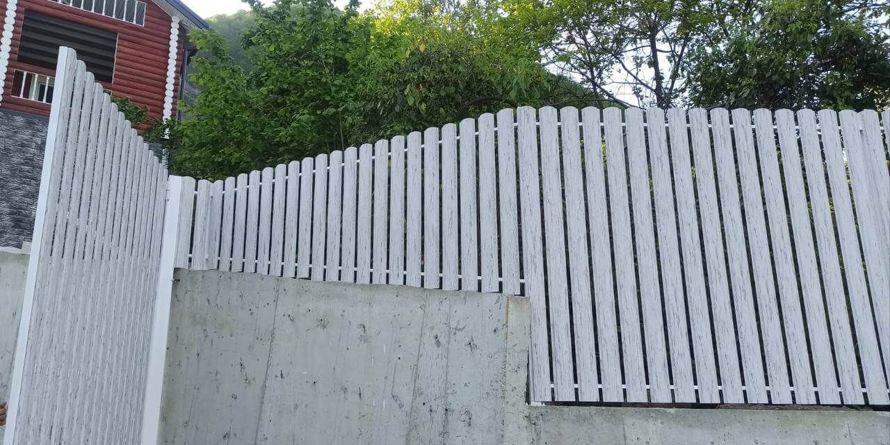 Забор из штакетника 41м в оттенке под дерево Беленый Дуб 2xPrintech двусторонний в Сосновом Бору
