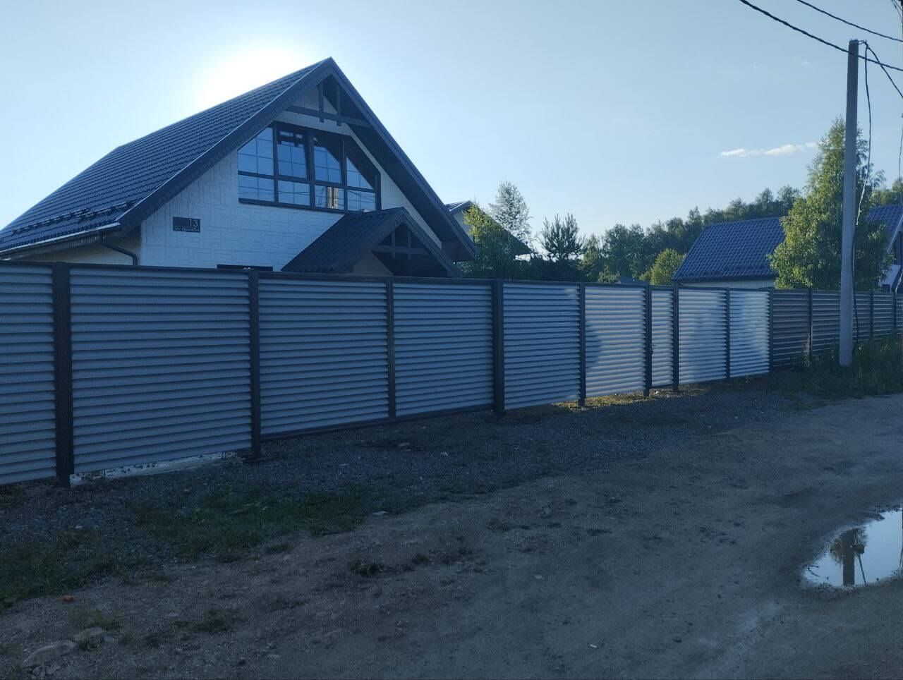 Забор из ламелей еврожалюзи 20м RAL7004 Серый фото 3 в Сосновом Бору