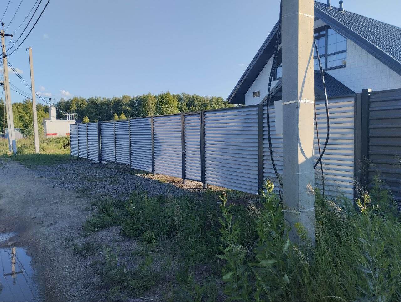 Забор из ламелей еврожалюзи 20м RAL7004 Серый фото 2 в Сосновом Бору
