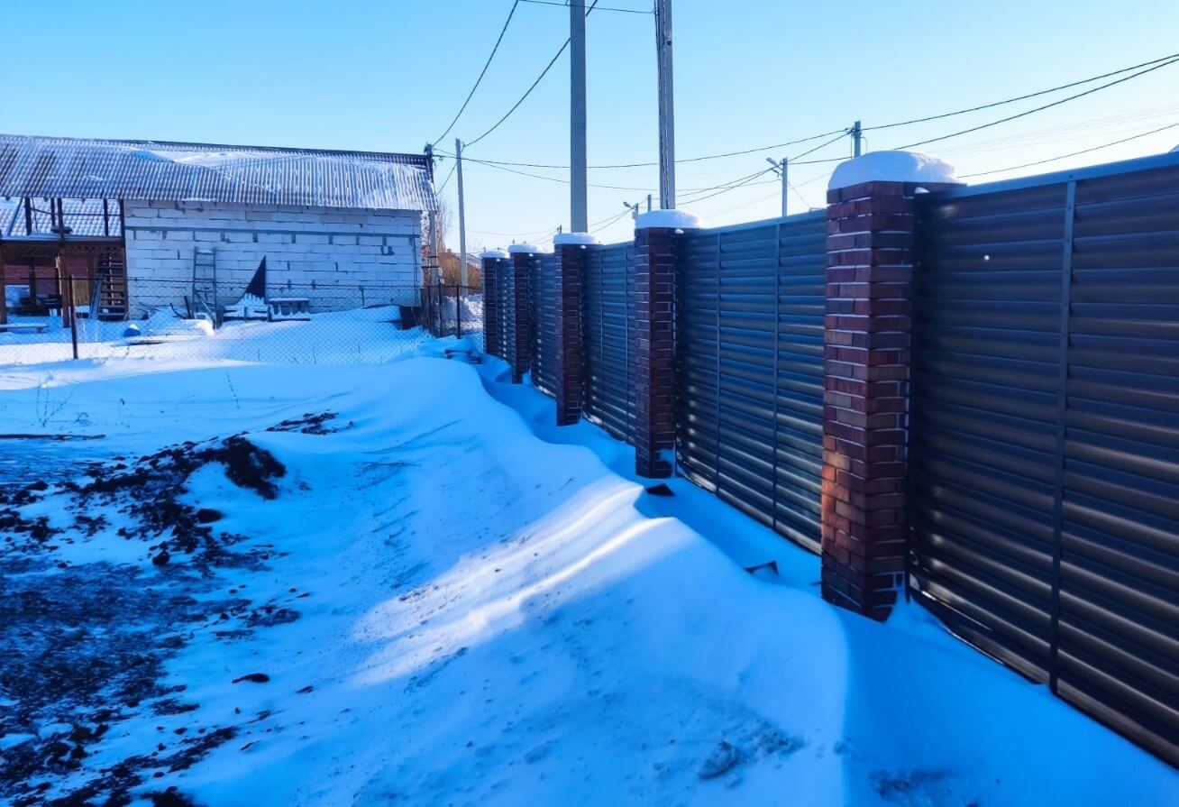 Забор-жалюзи с ламелями еврожалюзи 34м RAL7024/7024 Серый Графит двусторонний фото 1 в Сосновом Бору