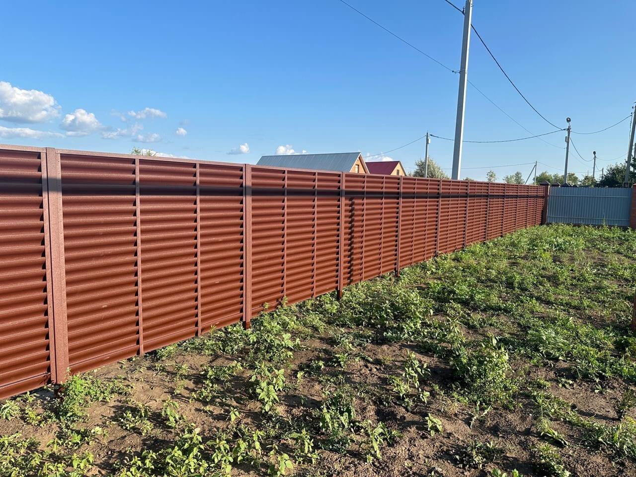 Забор из ламелей Еврожалюзи 53м RAL8017/8017 Шоколад двусторонний МАТТЕ в Сосновом Бору