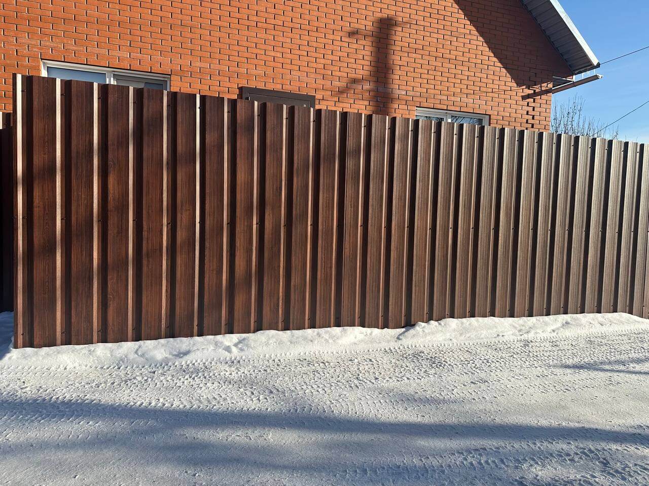 Забор из профнастила НС-21 22м Античное Дерево Принтек фото 4 в Сосновом Бору