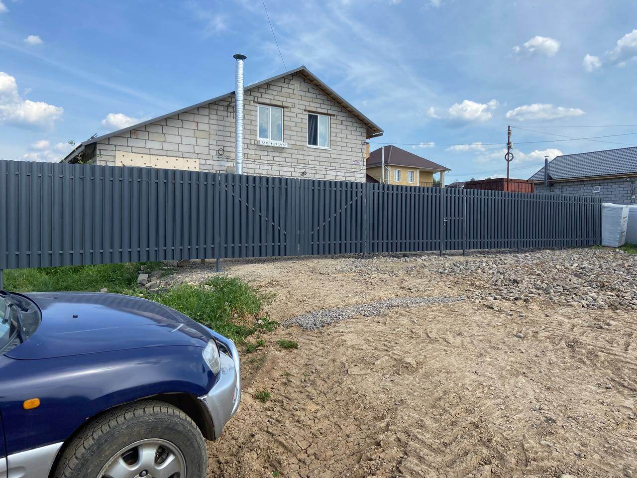 Забор из евроштакетника 16м RAL7024 Серый Графит фото 5 в Сосновом Бору